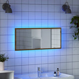 LED Bathroom Mirror Artisan Oak 100x8.5x37 cm Engineered Wood 856276