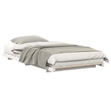 Bed Frame White 100 x 220 cm Solid Pine Wood 873128