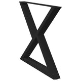 Dining Table Legs 2 pcs Black 90x cm Steel 4012732