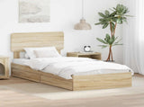 Storage Bed with Drawer Sonoma Oak 75 x 190 cm Engineered Wood 3412327