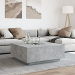 ZNTS Coffee Table with Infinity LED Concrete Grey 100x100x40 cm 3284045