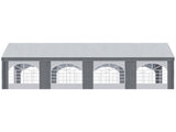8 x 4m Galvanised Party Tent, Marquee Gazebo with Sides, Eight Windows and Double Doors, for T3398P320043
