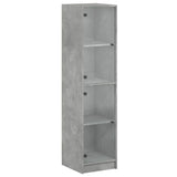 Highboard with Glass Doors Concrete Grey 35x37x142 cm 836437