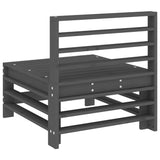 Garden Middle Sofa Grey Solid Wood Pine 825613