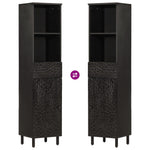 Bathroom Cabinet Black 38x33x160 cm Solid Wood Mango 356841