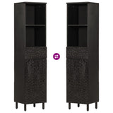 Bathroom Cabinet Black 38x33x160 cm Solid Wood Mango 356841