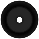 Luxury Wash Basin Round Matt Black 40x15 cm Ceramic 147019