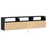 TV Wall Cabinet with LED Black 180x31x45 cm 3307941