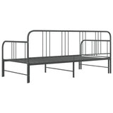 ZNTS Pull-out Sofa Bed Frame without Mattress Grey Metal 90x200 cm 324754