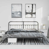 Metal Bed Frame without Mattress with Headboard Black 193x203cm 352584