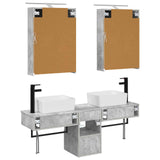 Bathroom Cabinet Set 5 pcs Concrete Grey Engineered Wood 3406314