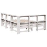 Bookcase Bed without Mattress White 135x190 cm Solid Wood Pine 3324437