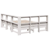 Bookcase Bed without Mattress White 160x200 cm Solid Wood Pine 3324416