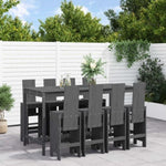 9 Piece Garden Bar Set Grey Solid Wood Pine 3157789