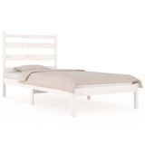 3103639 Bed Frame without Mattress White Solid Wood 100x200 cm