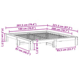 Bed Frame without Mattress Wax Brown 180x200 cm Super King Solid Wood Pine 3308731