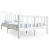 Bed Frame without Mattress White Double Solid Wood 3100695
