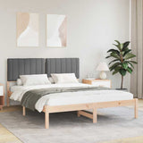 Bed Frame with Upholstered Headboard Dark Grey 150 x 200 cm 878040