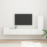 TV Cabinet Set Wall-mounted 3 pcs White Engineered Wood 3409015