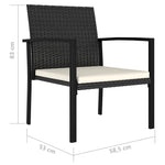 Garden Dining Chairs 2 pcs Poly Rattan Black 317170