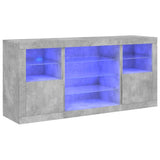 Sideboard with LED Lights Concrete Grey 142.5x37x67 cm 3209089