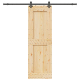 Sliding Door with Hardware Set 70x210 cm Solid Wood Pine 3332730