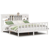 Bookcase Bed without Mattress White 180x200 cm Super King Solid Wood Pine 3321750