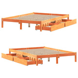 Bed Frame without Mattress Wax Brown 140x200 cm Solid Wood Pine 3301454