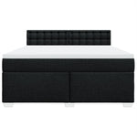 ZNTS Box Spring Bed with Mattress Black 180x200 cm Fabric 3285983