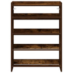 ZNTS Shoe Rack Smoked Oak 60x25x81 cm Engineered Wood 859882