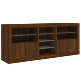 Sideboard with LED Lights Brown Oak 162x37x67 cm 3209036