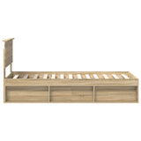 Bed Frame with Headboard Sonoma Oak 75 x 190 cm Solid Pine Wood 3410665