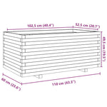 ZNTS Garden Planter 110x60x49.5 cm Solid Wood Pine 3282569