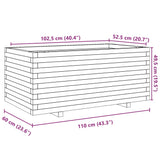 ZNTS Garden Planter 110x60x49.5 cm Solid Wood Pine 3282569