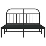 Metal Bed Frame without Mattress with Headboard Black 150x200cm 353637