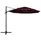 4-Tier Garden Parasol with Aluminium Pole Bordeaux Red 3x3 m 313832
