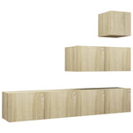 ZNTS 4 Piece TV Cabinet Set Sonoma Oak Engineered Wood 3079051