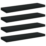 Floating Wall Shelves 4 pcs Black 80x23.5x3.8 cm MDF 323837