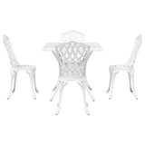 Garden Table Set 5 pcs White Cast Aluminium 3334754