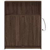 Sideboard with LED Brown Oak 77x34x100 cm Engineered Wood 852151