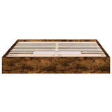 Bed Frame with Drawers without Mattress Smoked Oak 200x200 cm 3280633