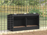 Rabbit Feeder Black 64.5 x 25.5 x 45.5 cm Cold-Rolled Steel 874594