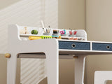 Art Table and Chair Set for children, Kids Art Desk and Chair Set with Storage Shelf and Drawers T3398P422174