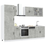 ZNTS 8 Piece Kitchen Cabinet Set Kalmar Concrete Grey Engineered Wood 3314805