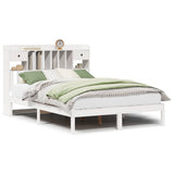 Bookcase Bed without Mattress White 160x200 cm Solid Wood Pine 3321631