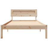 Bed Frame with Headboard Brown 75 x 190 cm Solid Pine Wood 872803