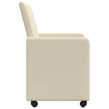 Dining Chairs with Wheels 2 pcs Cream 57 x 66 x 94 cm 42017817