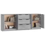 3 Piece Sideboards Grey Sonama Engineered Wood 3115786