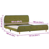 Bed Frame without Mattress Green Fabric 135x190 cm Double 281113