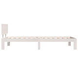 Bed Frame without Mattress White Solid Wood Pine 90x200cm 810481